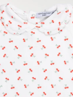 Pyjama cerise col claudine fille (6-36M)