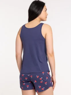 Pyjama court cerises femme