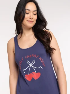 Pyjama court cerises femme