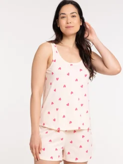 Pyjama court coeurs femme