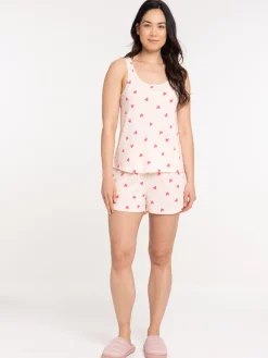 Pyjama court coeurs femme