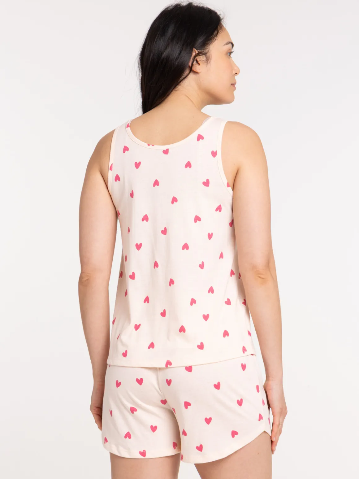 Pyjama court coeurs femme