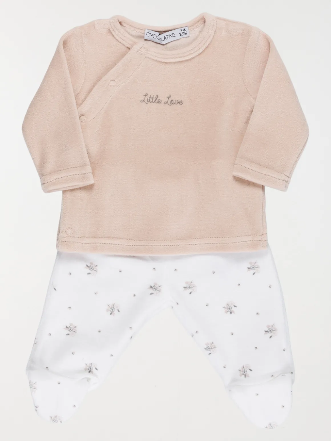 Pyjama imprimés fleurs fille (0-9M)