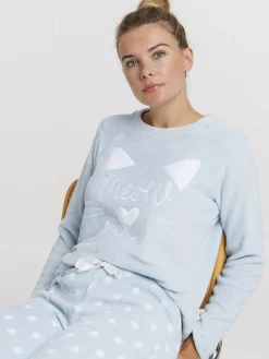 Pyjama polaire chat femme