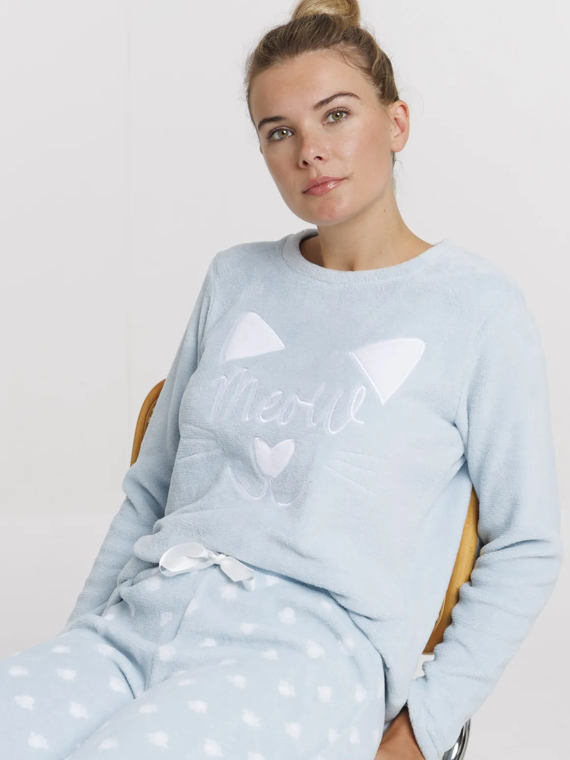 Pyjama polaire chat femme