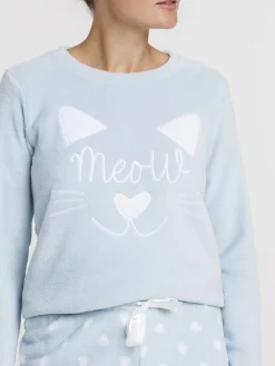 Pyjama polaire chat femme