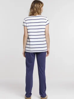 Pyjama rayé et coeur femme