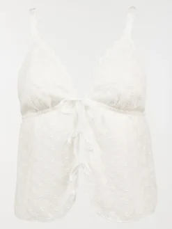 Pyjashort broderie anglaise femme
