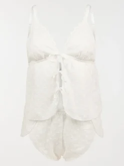 Pyjashort broderie anglaise femme