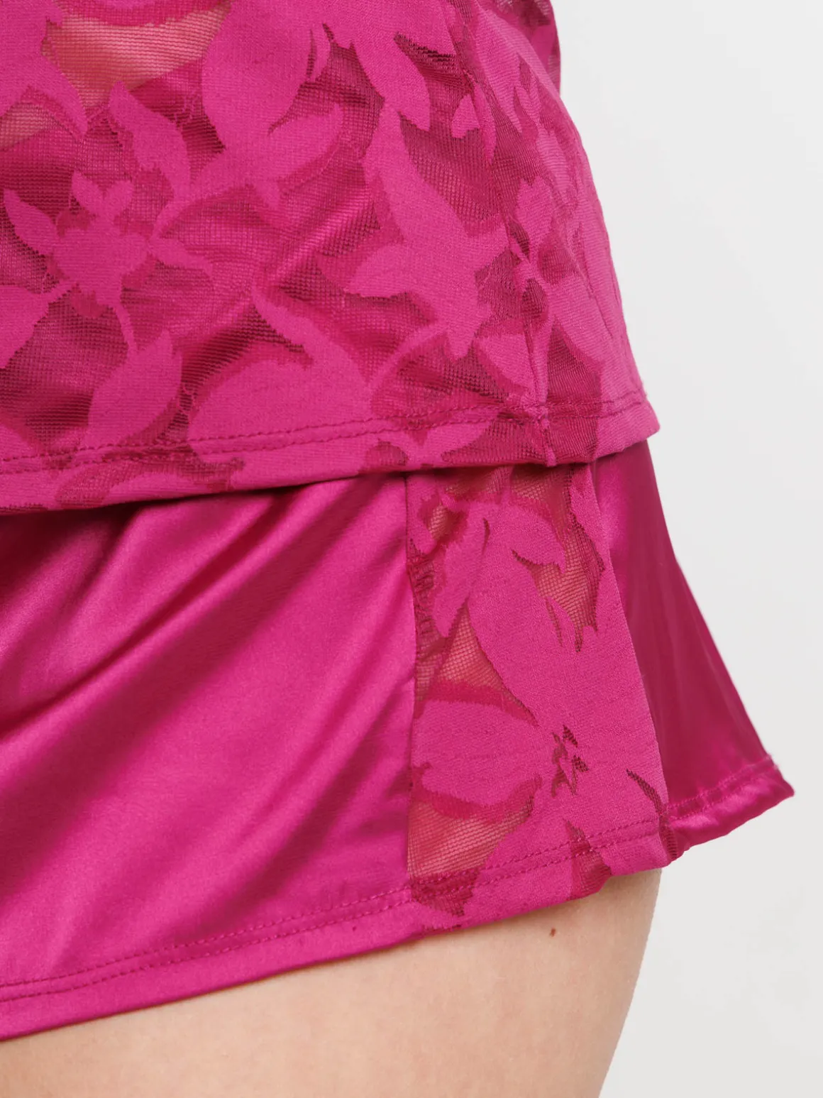 Pyjashort dentelle plum femme
