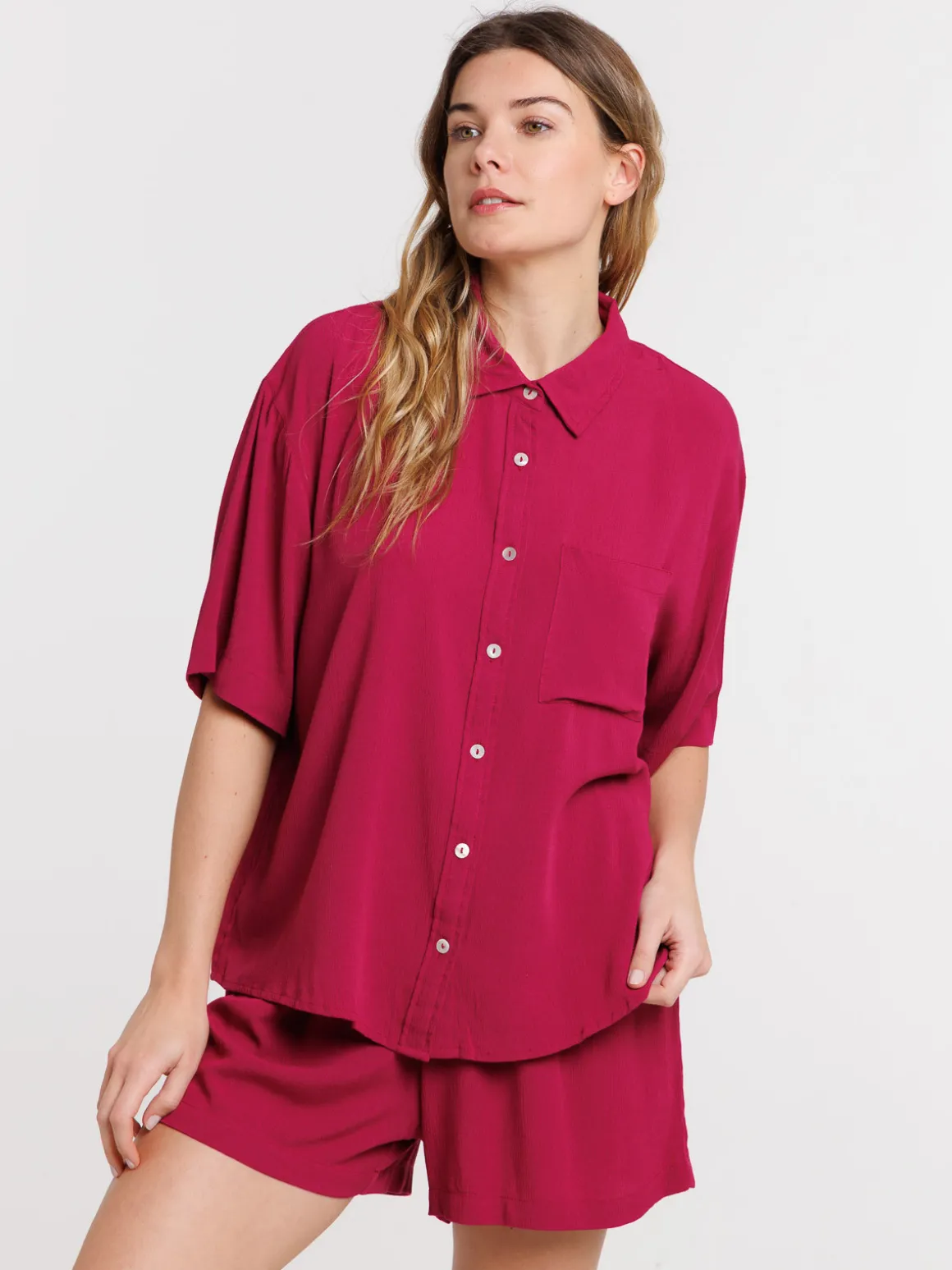Pyjashort femme coloris plum