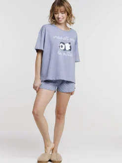 Pyjashort panda et message femme
