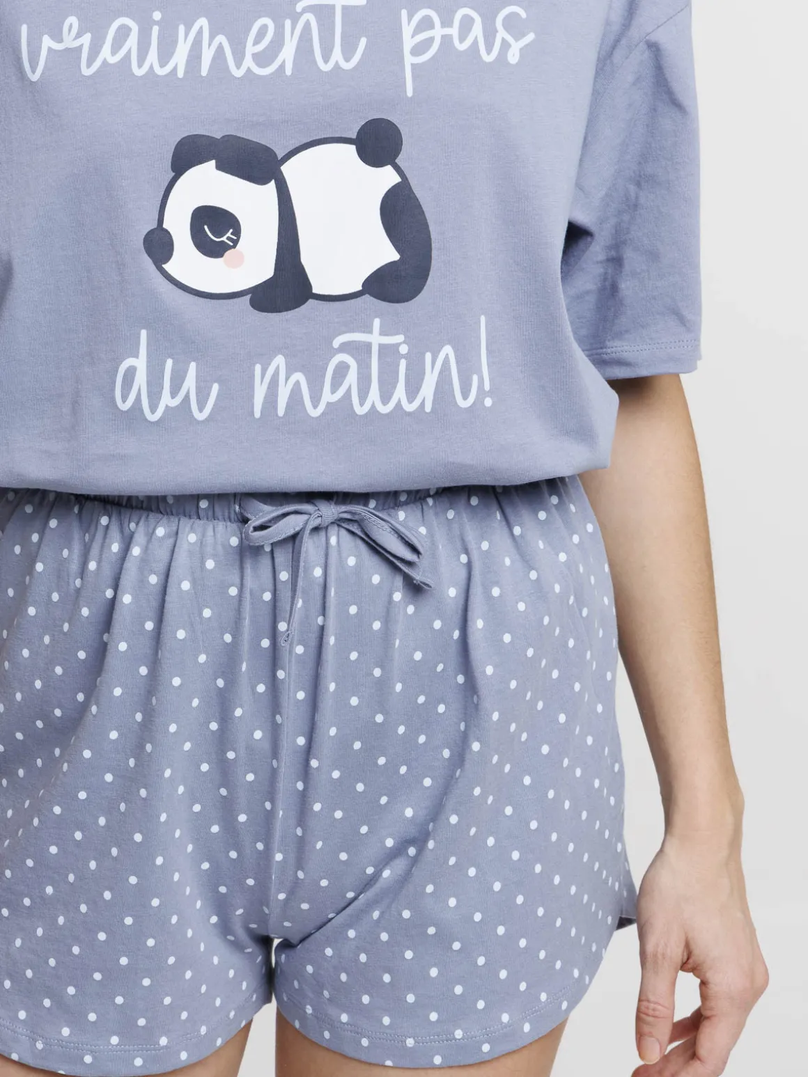 Pyjashort panda et message femme