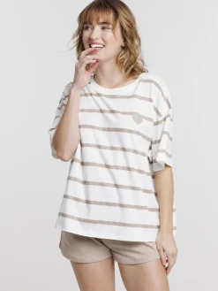 Pyjashort rayé coeur femme