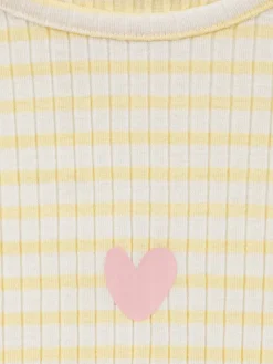 Pyjashort rayé et coeur fille (3-12A)