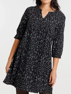 Robe à pois noire femme