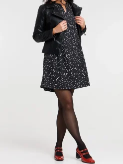 Robe à pois noire femme