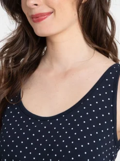 Robe à pois taille élastiquée femme