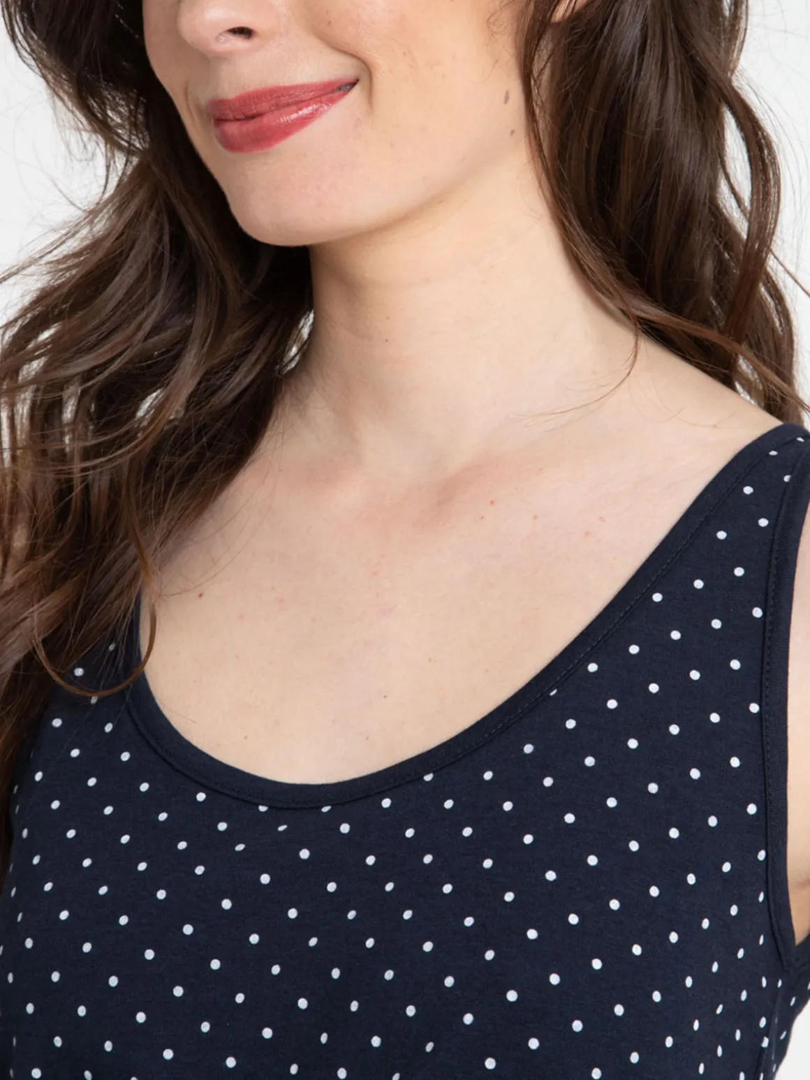 Robe à pois taille élastiquée femme