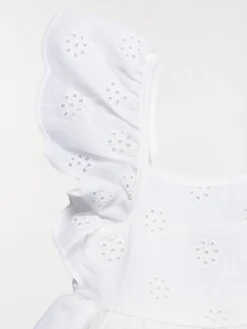 Robe blanche brodée fille (3-36M)