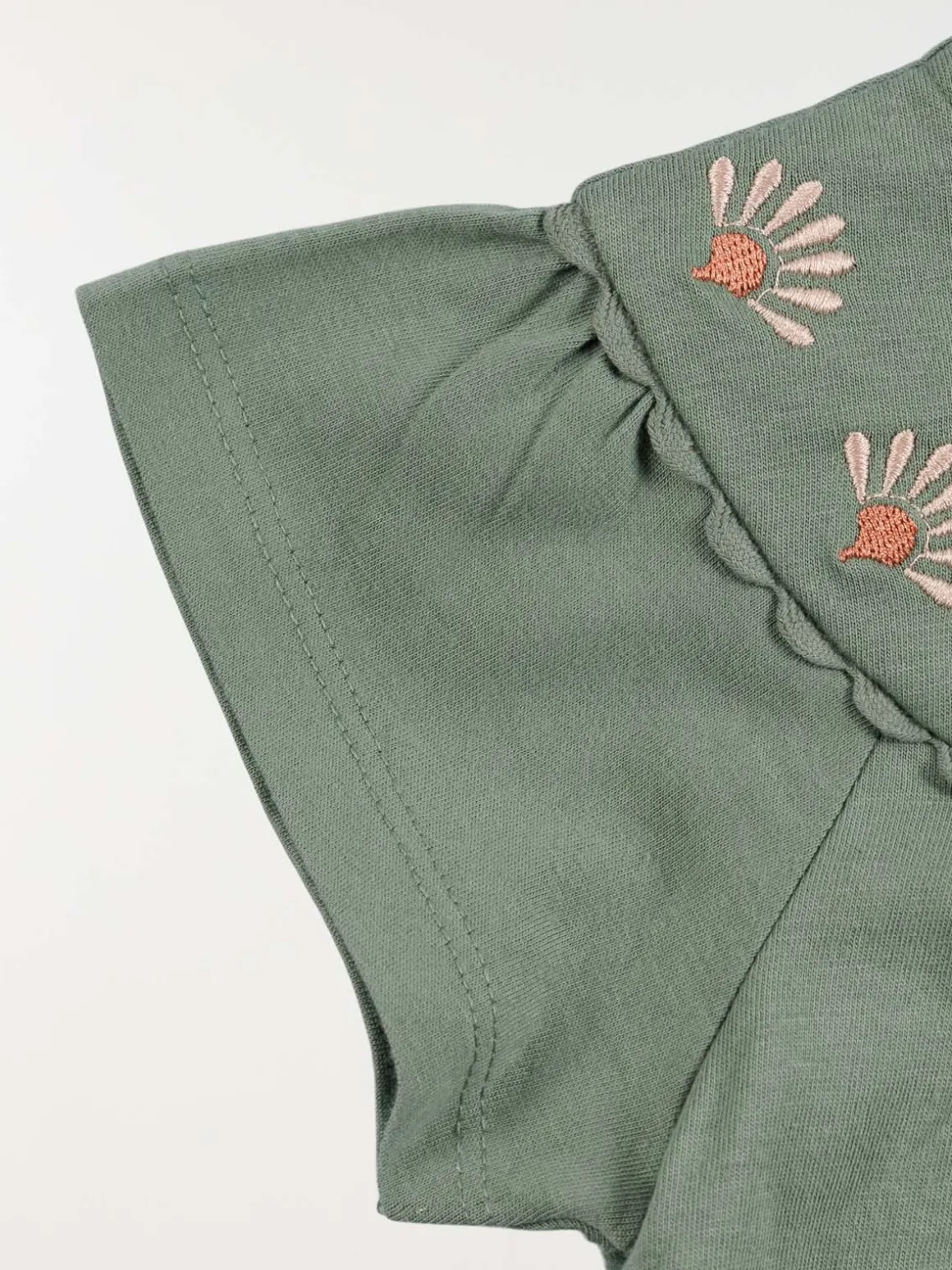Robe brodée tilleul grisé fille (3-36M)