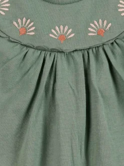 Robe brodée tilleul grisé fille (3-36M)