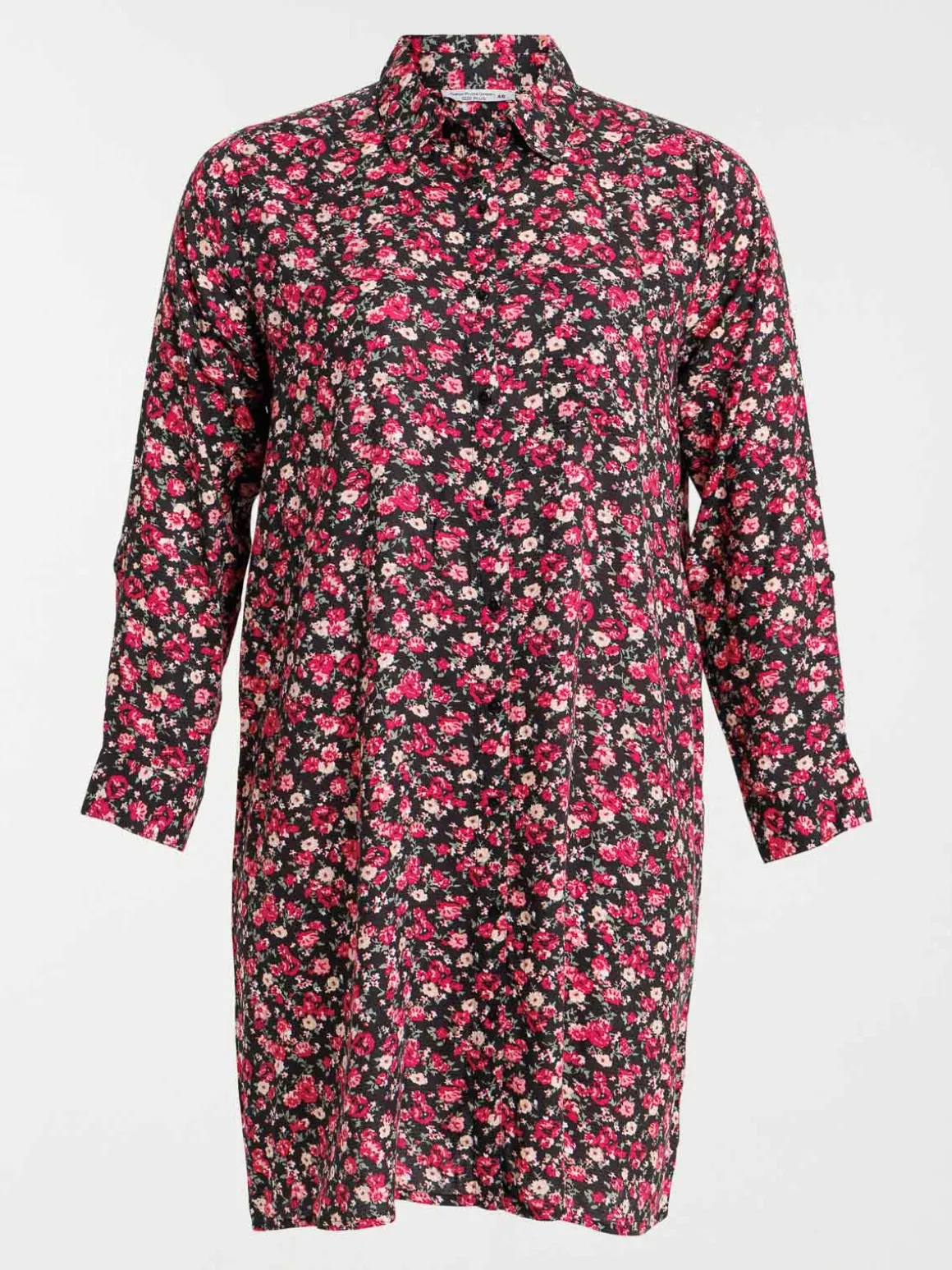 Robe chemise fleurie grande taille femme