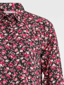 Robe chemise fleurie grande taille femme