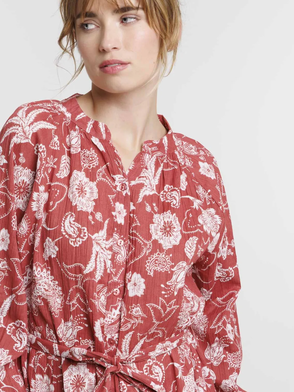 Robe chemise imprimée fleurie femme