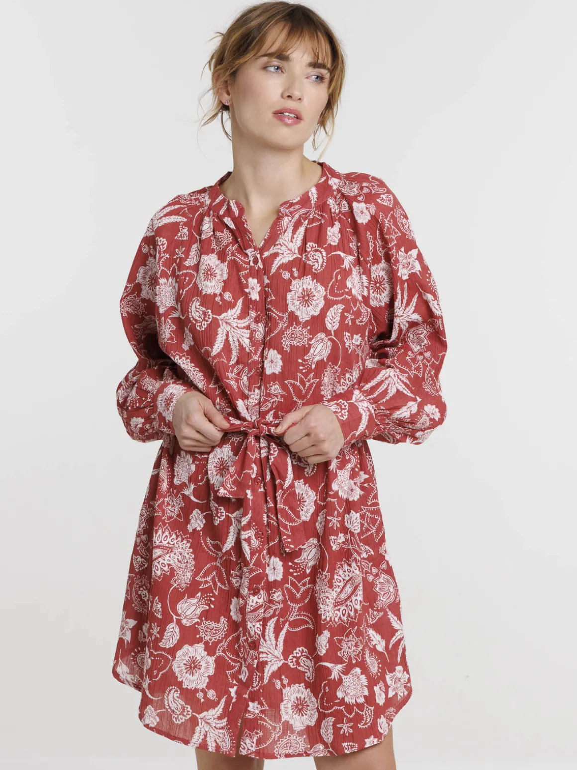 Robe chemise imprimée fleurie femme