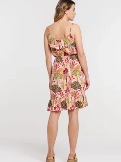 Robe courte femme motif tropical