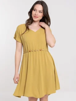 Robe courte femme perles à la taille