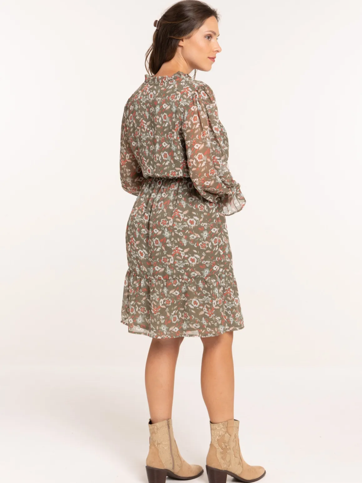 Robe courte fleurie femme