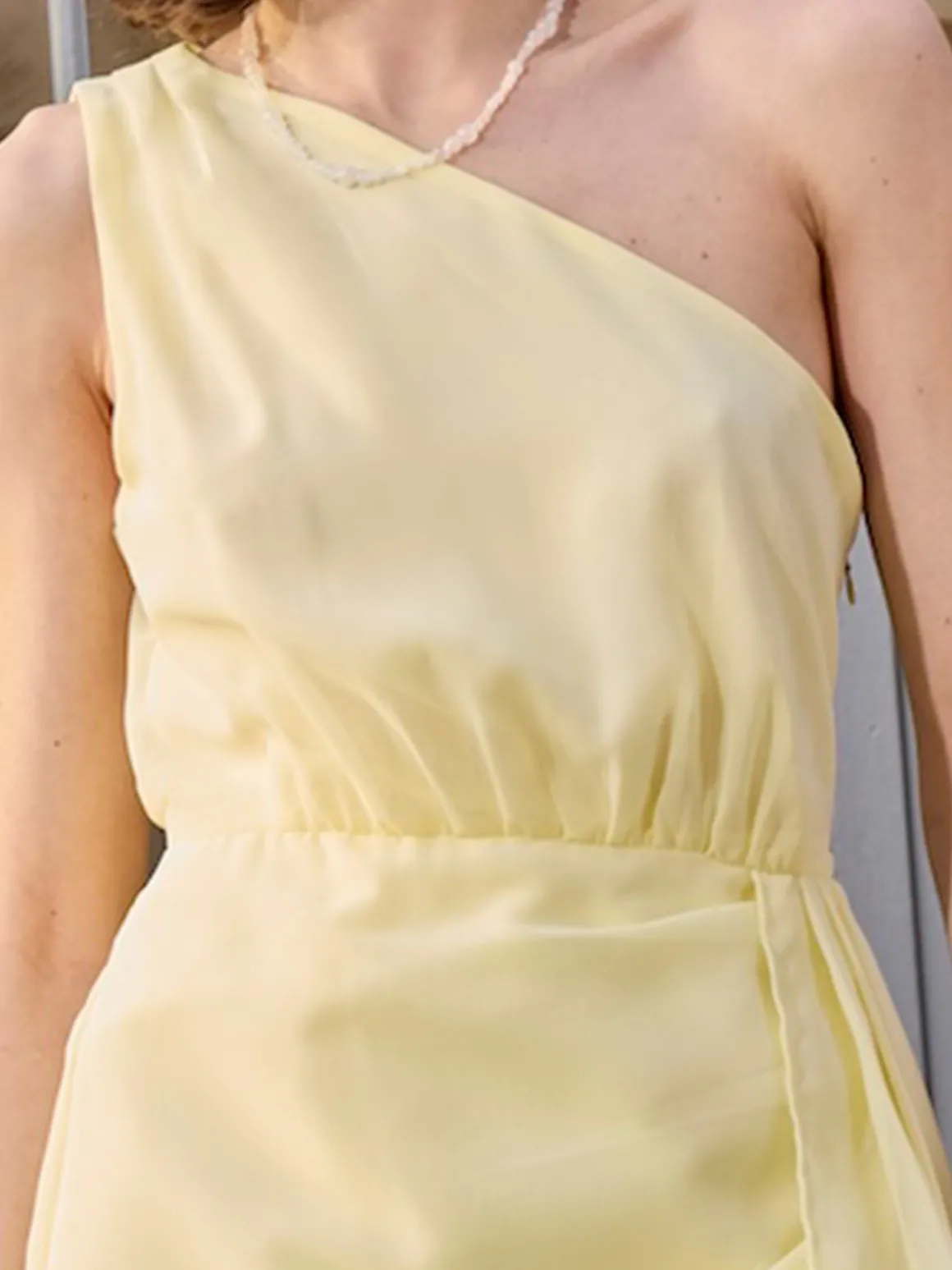 Robe courte jaune femme