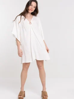 Robe courte rayée femme
