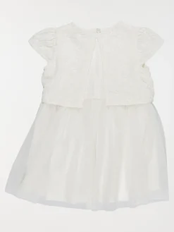 Robe écru avec broderie fille (3-36M)