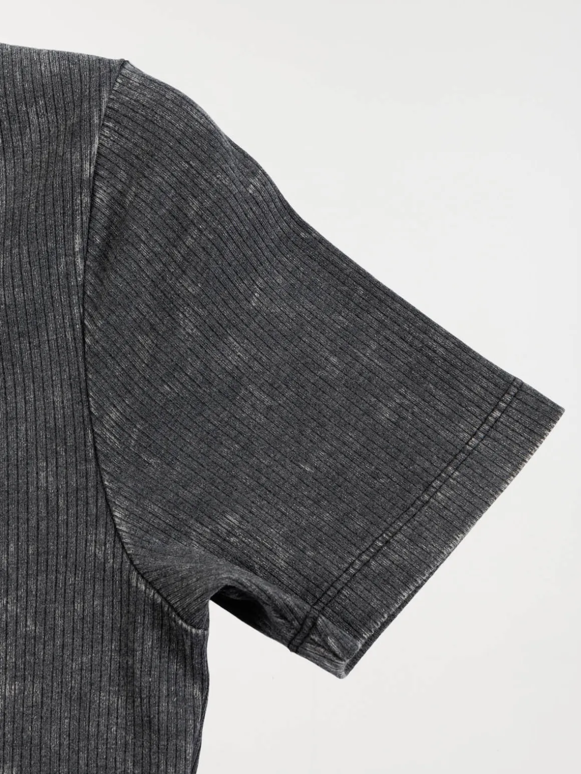Robe côtelée overdyed noir femme