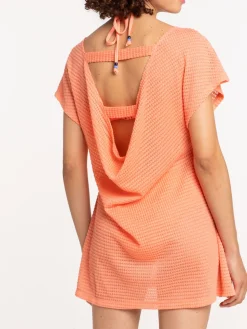 Robe de plage corail femme