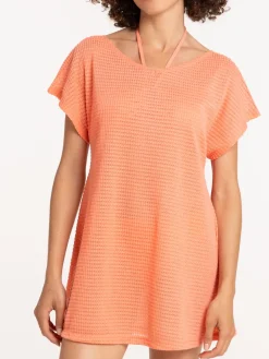 Robe de plage corail femme