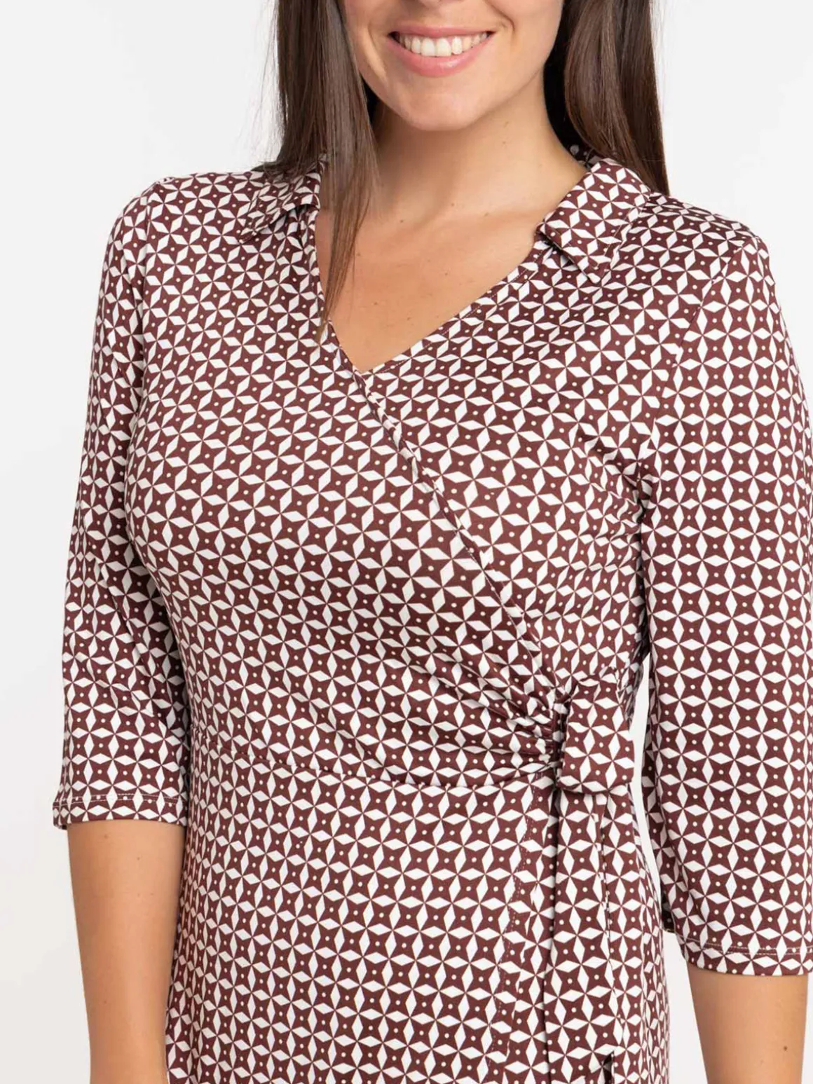 Robe effet portefeuille imprimée femme