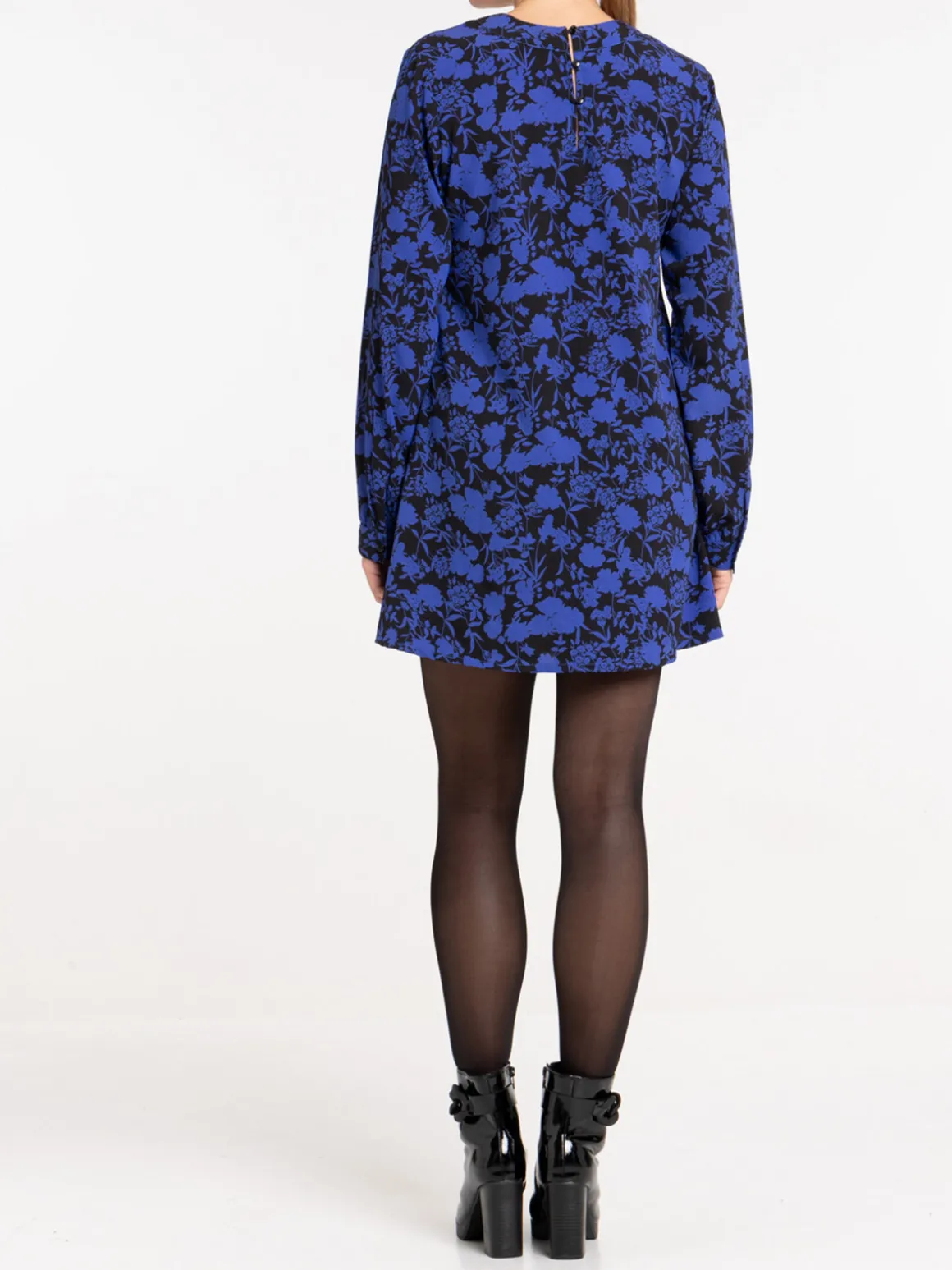 Robe fleurie bleu électrique femme