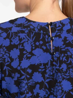 Robe fleurie bleu électrique femme