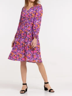 Robe fleurie col V femme