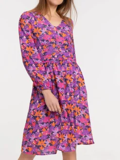 Robe fleurie col V femme