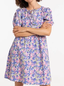 Robe fleurie noeuds femme