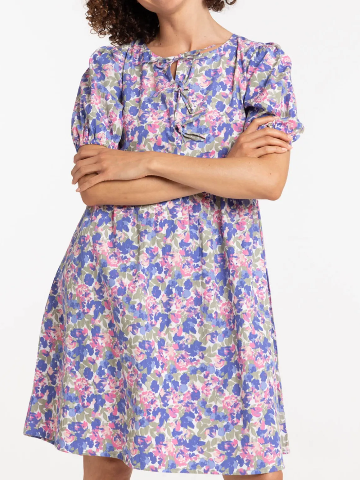 Robe fleurie noeuds femme