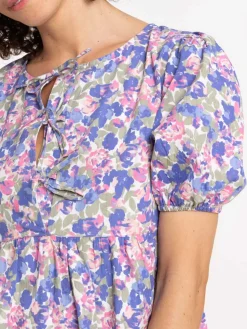 Robe fleurie noeuds femme
