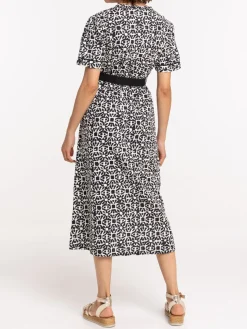Robe imprimée avec ceinture femme
