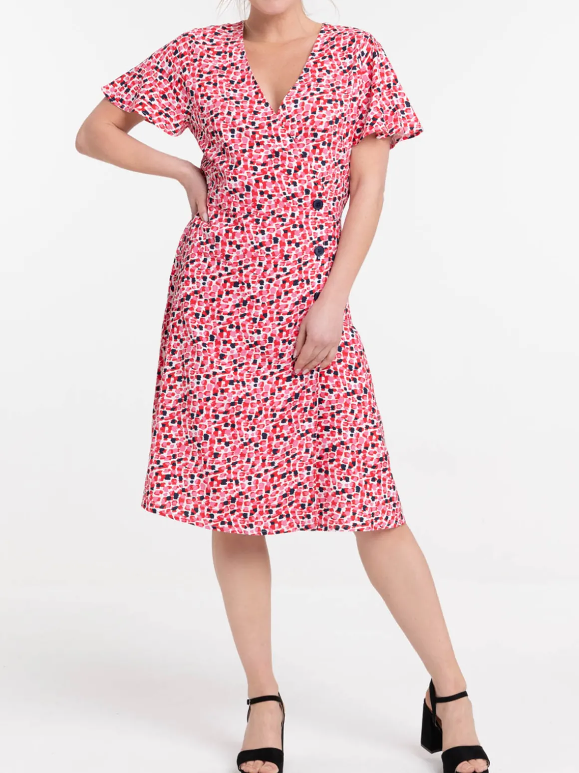 Robe imprimée boutonnée femme