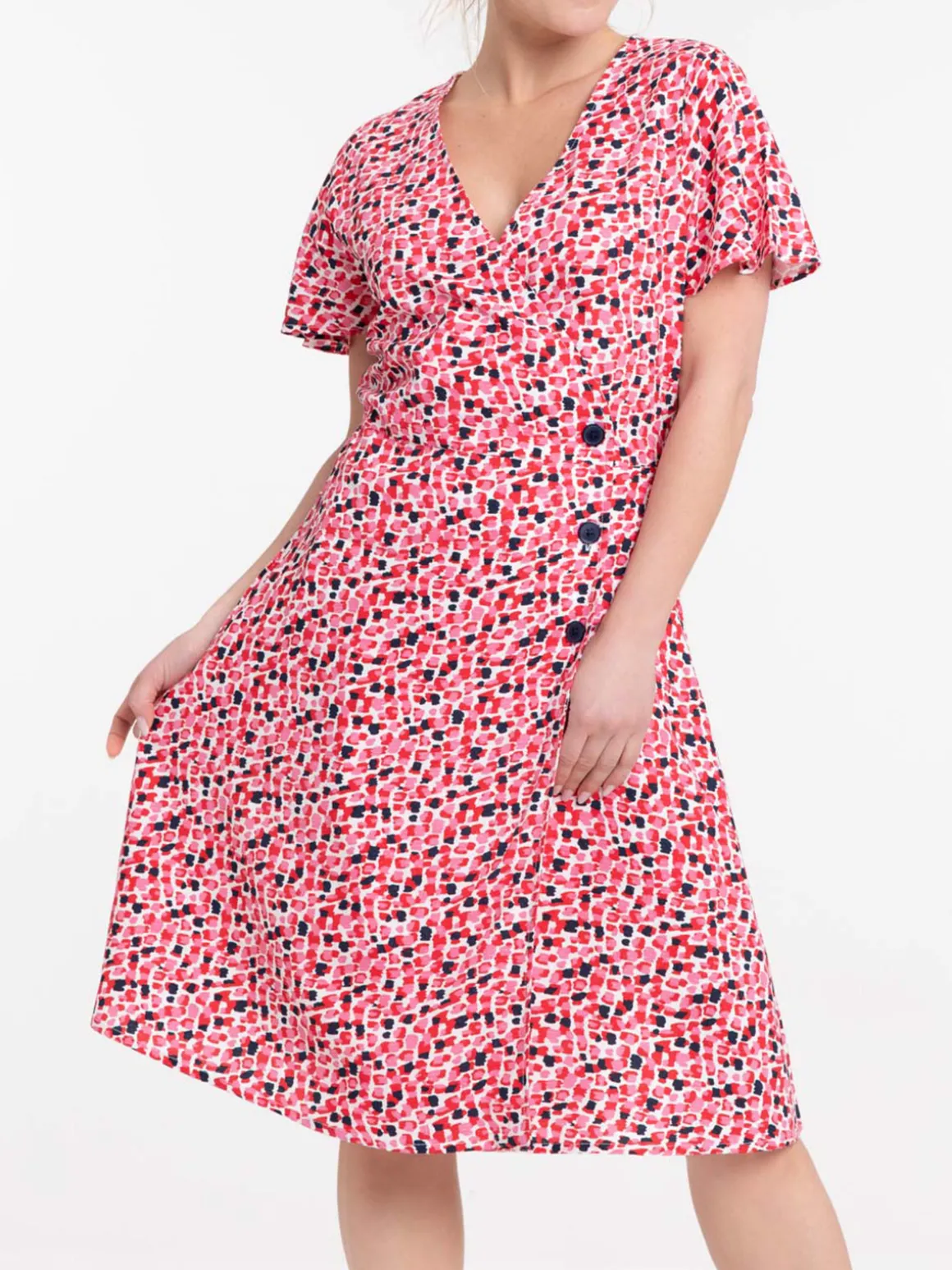 Robe imprimée boutonnée femme